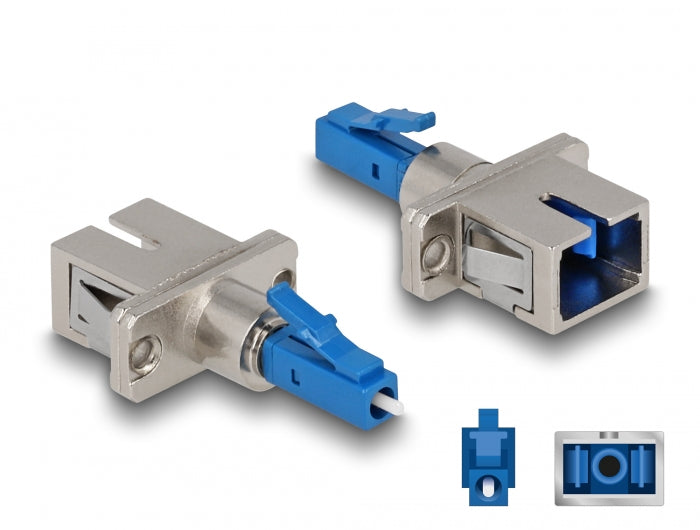 Delock LWL Hybrid Kupplung LC Simplex Stecker zu SC Simplex Buchse blau