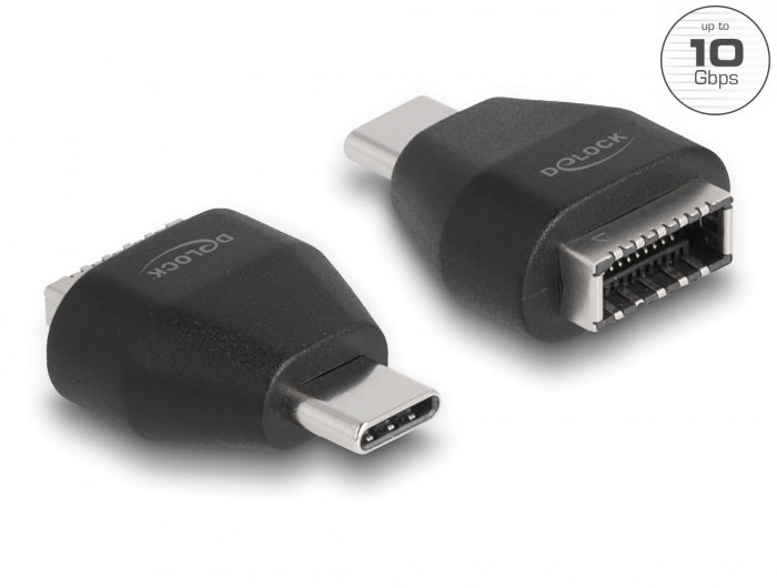Delock Adapter USB Type-C™ Stecker zu USB 10 Gbps Typ-E Key A Buchse schwarz