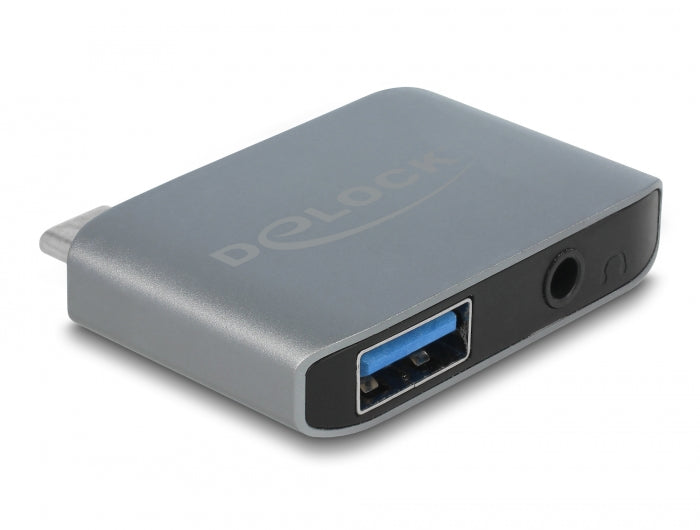 Delock Audio Adapter USB Type-C™ Stecker - Klinkenbuchse 3,5 mm + USB 3.0 A Buchse
