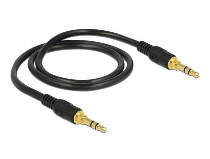 Delock Klinkenkabel 3,5 mm 3 Pin Stecker > Stecker 0,5 m schwarz