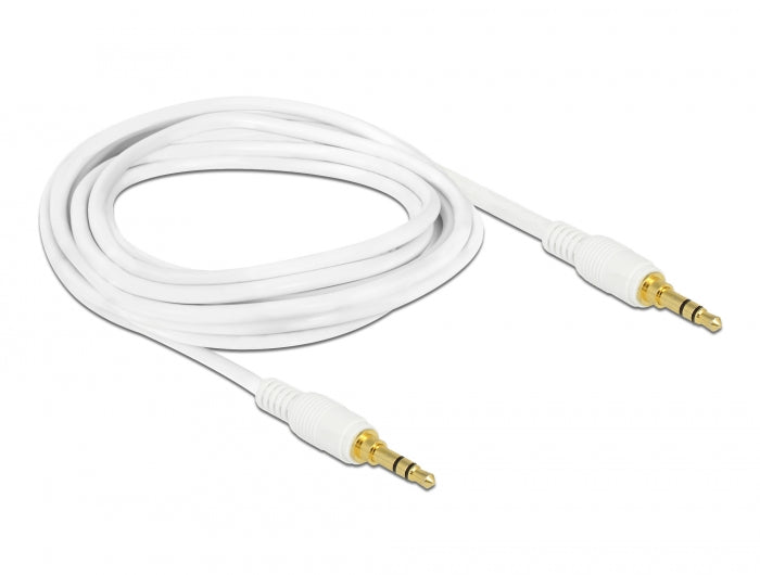 Delock Klinkenkabel 3,5 mm 3 Pin Stecker > Stecker 2 m weiß