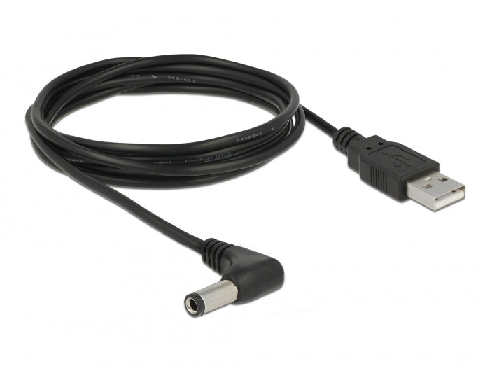 Delock USB Stromkabel zu DC 5,5 x 2,5 mm Stecker 90° 1,5 m