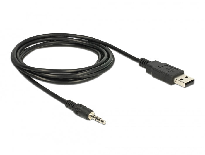 Delock Konverter USB 2.0 Typ-A Stecker zu Seriell TTL 3,5 mm 4 Pin Klinke 1,8 m (5 V)