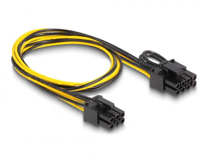 Delock Stromkabel PCI Express 6 Pin Stecker zu PCI Express 6+2 Pin Stecker 50 cm