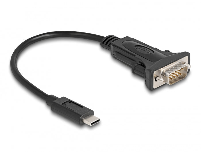 Delock Adapter USB Type-C™ zu 1 x Seriell RS-232 D-Sub 9 Pin Stecker mit Schrauben 0,25 m