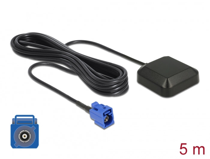 Navilock NL-69AT GNSS GALILEO GPS FAKRA C Buchse aktive Antenne RG 174/U 5 m outdoor