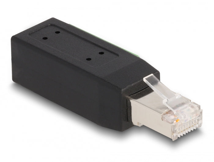 Delock RJ45 Stecker Cat.5e zu Terminalblock Adapter 90° gewinkelt