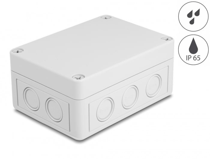 Delock Installationsgehäuse mit Kabeleinführungen 130 x 93 x 57 mm grau