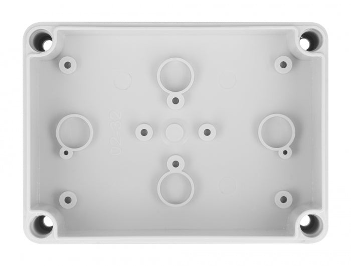 Delock Installationsgehäuse mit Kabeleinführungen 130 x 93 x 57 mm grau