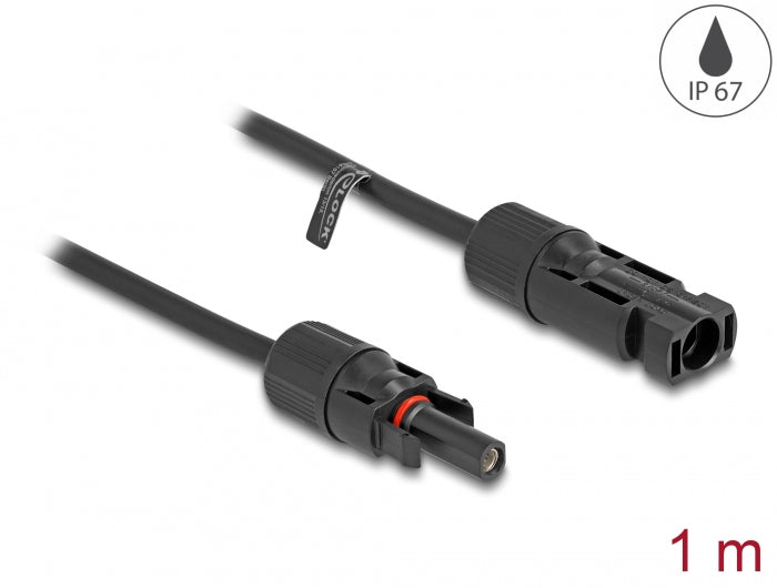 Delock DL4 Solar Kabel 4 mm² Stecker zu Buchse 1 m schwarz