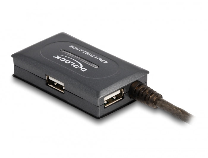 Delock USB 2.0 Verlängerungskabel 10 m aktiv mit 4 Port Hub
