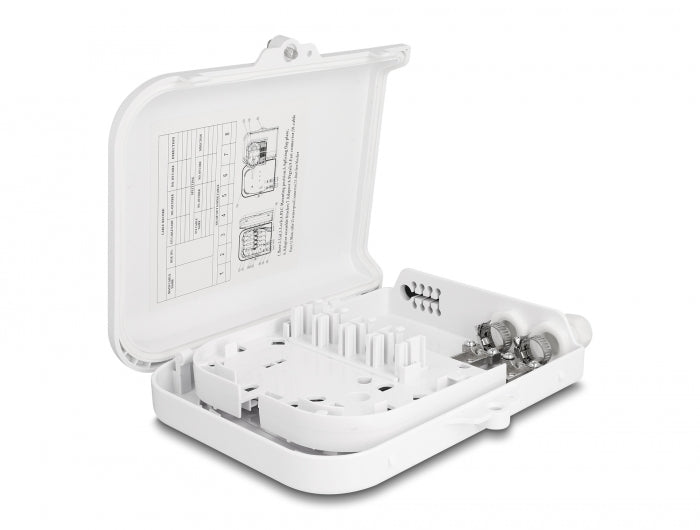 Delock LWL Verteilerbox für Innen- und Außenbereich IP65 wasserfest abschließbar 8 Port weiß