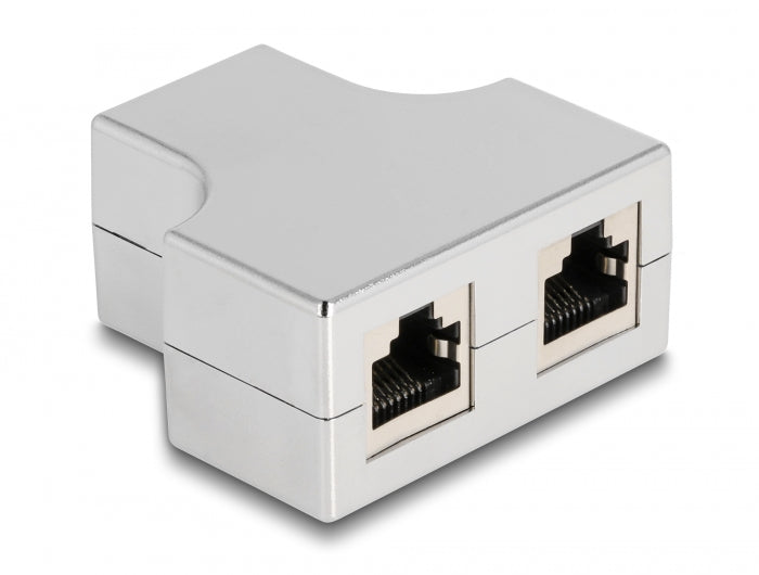 Delock RJ45 Splitter / T-Adapter 1 x RJ45 Buchse zu 2 x RJ45 Buchse Cat.5e STP
