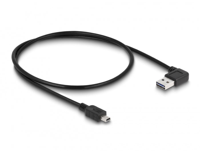 Delock Kabel EASY-USB 2.0 Typ-A Stecker gewinkelt links / rechts > USB 2.0 Typ Mini-B Stecker 0,5 m