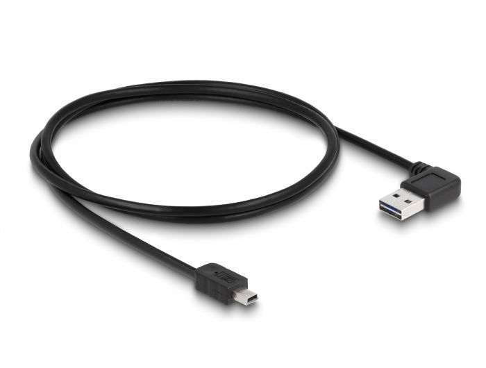 Delock Kabel EASY-USB 2.0 Typ-A Stecker gewinkelt links / rechts > USB 2.0 Typ Mini-B Stecker 1 m