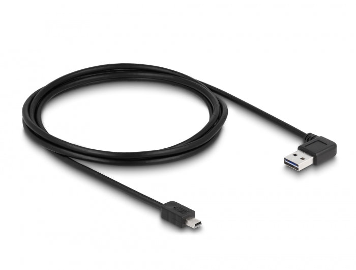 Delock Kabel EASY-USB 2.0 Typ-A Stecker gewinkelt links / rechts > USB 2.0 Typ Mini-B Stecker 2 m