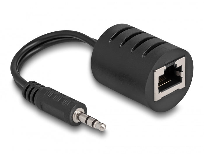 Delock Stereo Audio Extender RJ45 Buchse zu 3,5 mm Klinkenstecker Cat.5 bis 50 m Set 2 Stück
