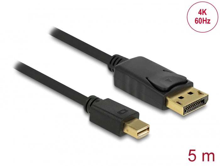 Delock Kabel Mini DisplayPort 1.2 Stecker > DisplayPort Stecker 4K 60 Hz 5,0 m
