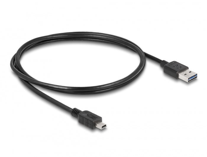 Delock Kabel EASY-USB 2.0 Typ-A Stecker > USB 2.0 Typ Mini-B Stecker 1 m schwarz