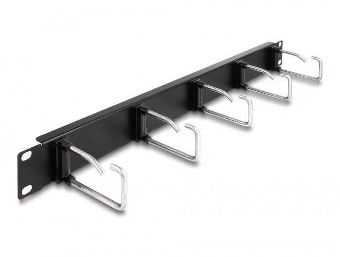 Delock 19″ Kabelmanagement Rangierpanel mit 5 Metallbügel 1 HE schwarz