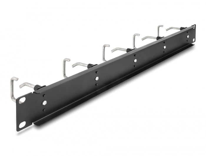 Delock 19″ Kabelmanagement Rangierpanel mit 5 Metallbügel 1 HE schwarz