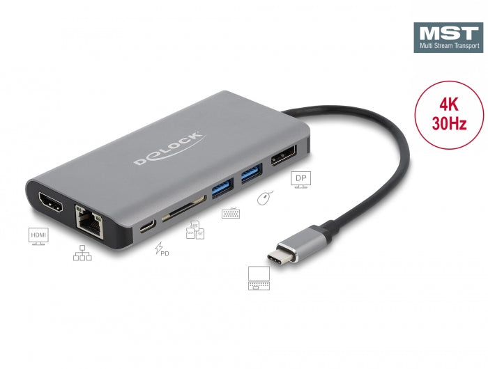 Delock USB Type-C™ Dockingstation 4K - HDMI / DP / USB / SD / LAN / PD 3.0