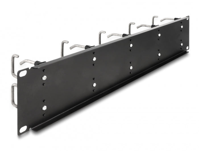 Delock 19″ Kabelmanagement Rangierpanel mit 10 Metallbügel 2 HE schwarz