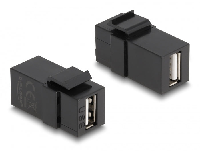 Delock Keystone Modul USB 2.0 A Buchse zu USB 2.0 A Buchse schwarz