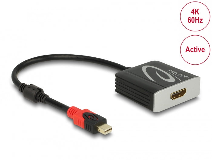 Delock Aktiver mini DisplayPort 1.4 zu HDMI Adapter 4K 60 Hz (HDR)