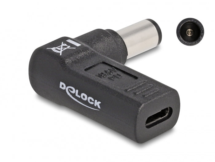 Delock Adapter für Notebook Ladekabel USB Type-C™ Buchse zu HP 7,4 x 5,0 mm Stecker 90° gewinkelt