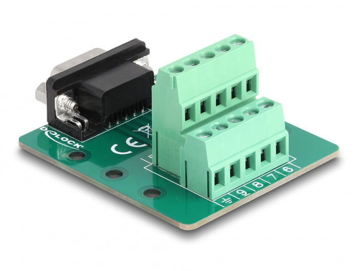 Delock D-Sub 9 Pin Stecker zu Terminalblock für Hutschiene