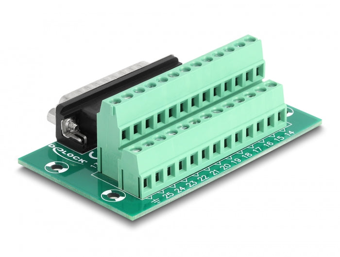 Delock D-Sub 25 Pin Stecker zu Terminalblock für Hutschiene