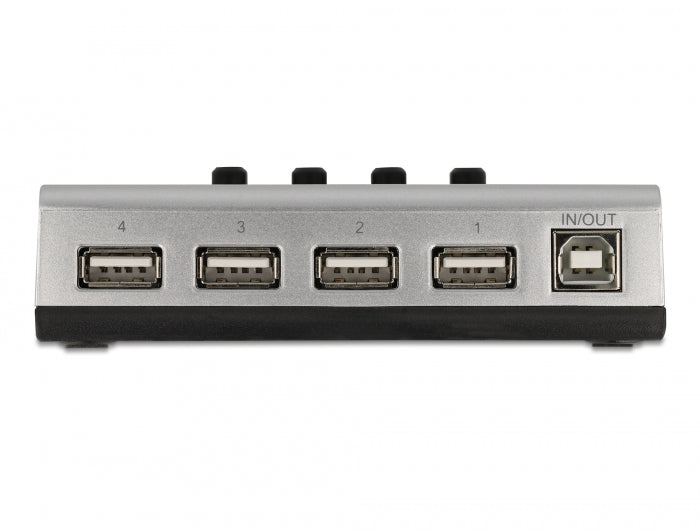 Delock Umschalter USB 2.0 mit 1 x Typ-B Buchse zu 4 x Typ-A Buchse manuell bidirektional