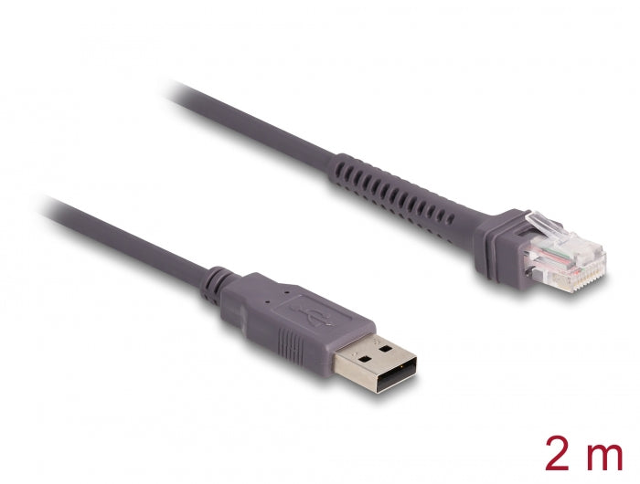 Delock RJ50 zu USB 2.0 Typ-A Barcodescanner Kabel 2 m