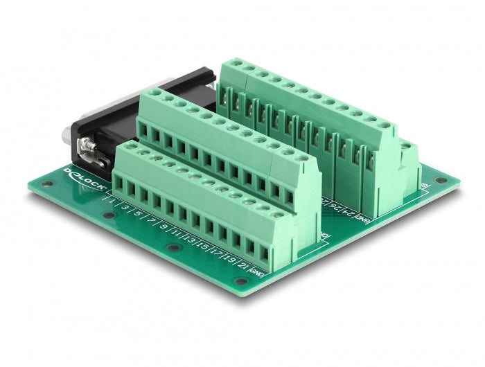 Delock D-Sub HD 44 Pin Buchse zu Terminalblock für Hutschiene