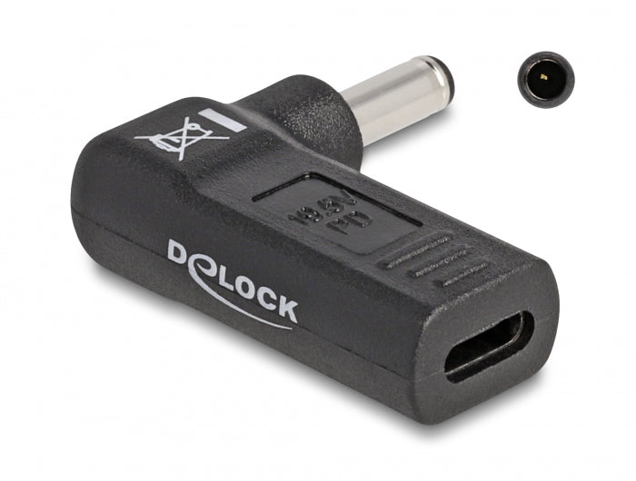 Delock Adapter für Notebook Ladekabel USB Type-C™ Buchse zu Dell 4,5 x 3,0 mm Stecker 90° gewinkelt