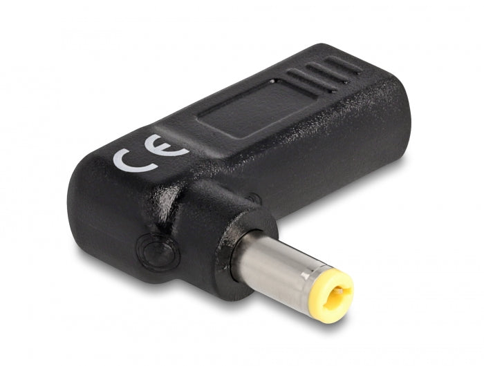 Delock Adapter für Notebook Ladekabel USB Type-C™ Buchse zu 5,5 x 2,5 mm Stecker 90° gewinkelt