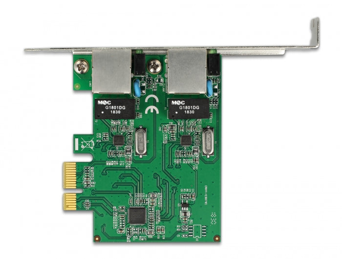 Delock PCI Express x1 Netzwerkkarte Gigabit LAN 2 x RJ45 RTL8111