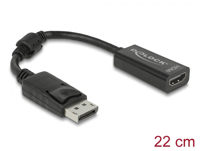 Delock Adapter DisplayPort 1.1 Stecker > HDMI Buchse Passiv schwarz