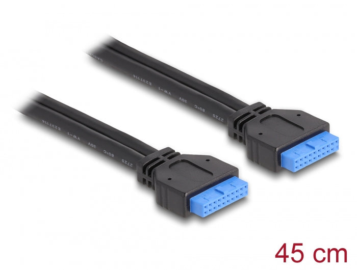 Delock Kabel USB 3.0 Pfostenbuchse 2,00 mm 20 Pin > USB 3.0 Pfostenbuchse 2,00 mm 20 Pin 45 cm