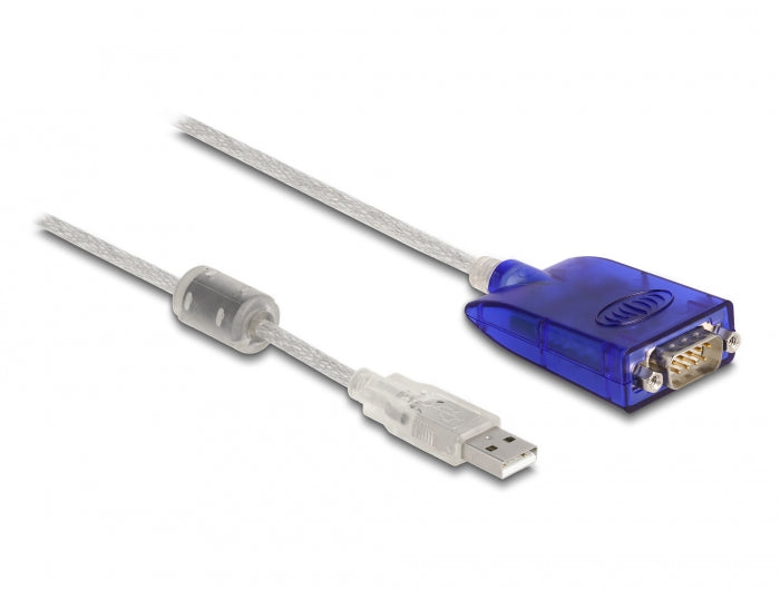 Delock Adapter USB Typ-A zu Seriell RS-422/485 DB9 mit Überspannungsschutz 600 W und erweiterter Temperaturbereich