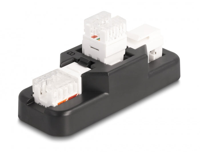 Delock Keystone LSA Set mit Auflegehalterung RJ45 / RJ11 Cat.6 schwarz