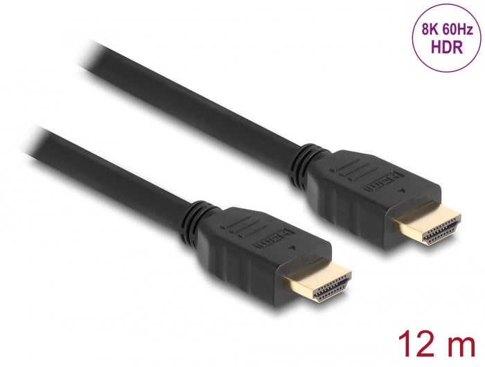 Delock High Speed HDMI Kabel 48 Gbps 8K 60 Hz schwarz 12 m