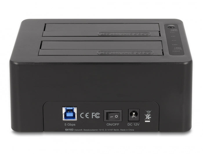 Delock USB Dual Dockingstation für 2 x SATA HDD / SSD mit Klon Funktion und Card Reader + zusätzlichem USB Port