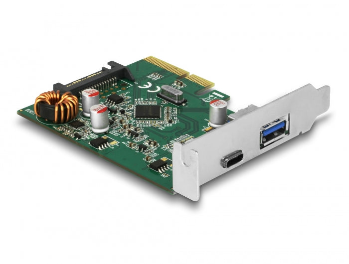 Delock PCI Express x4 Karte zu 1 x extern USB Type-C™ Buchse + 1 x extern USB Typ-A Buchse SuperSpeed USB 10 Gbps