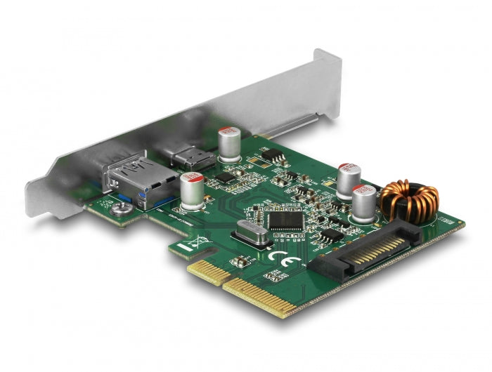 Delock PCI Express x4 Karte zu 1 x extern USB Type-C™ Buchse + 1 x extern USB Typ-A Buchse SuperSpeed USB 10 Gbps