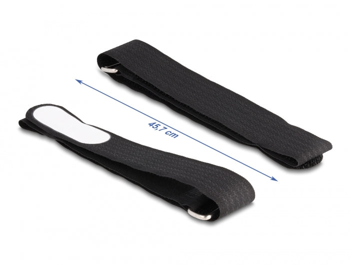 Delock Klettkabelbinder mit Schlaufe und Beschriftungsfeld L 457 x B 25 mm schwarz 5 Stück