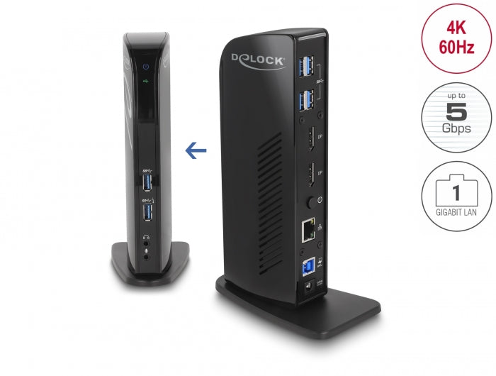 Delock USB Dockingstation Dual DisplayPort 4K / USB 3.2 / LAN / Audio (Displaylink)