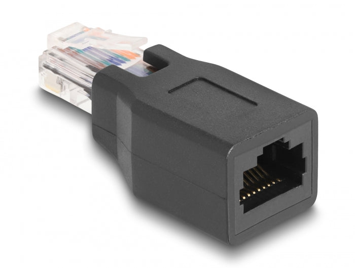 Delock Adapter RJ50 Stecker zu Buchse Belegung 1:1 schwarz