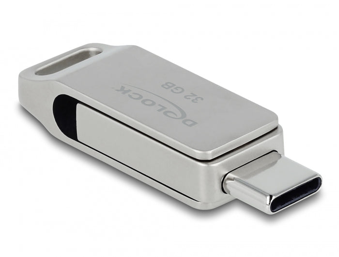 Delock USB 5 Gbps USB-C™ + Typ-A Speicherstick 32 GB - Metallgehäuse